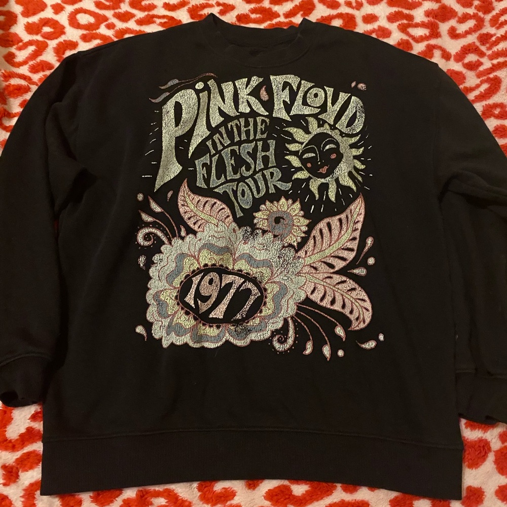 Pink Floyd Black Sweater with Pink and White Design